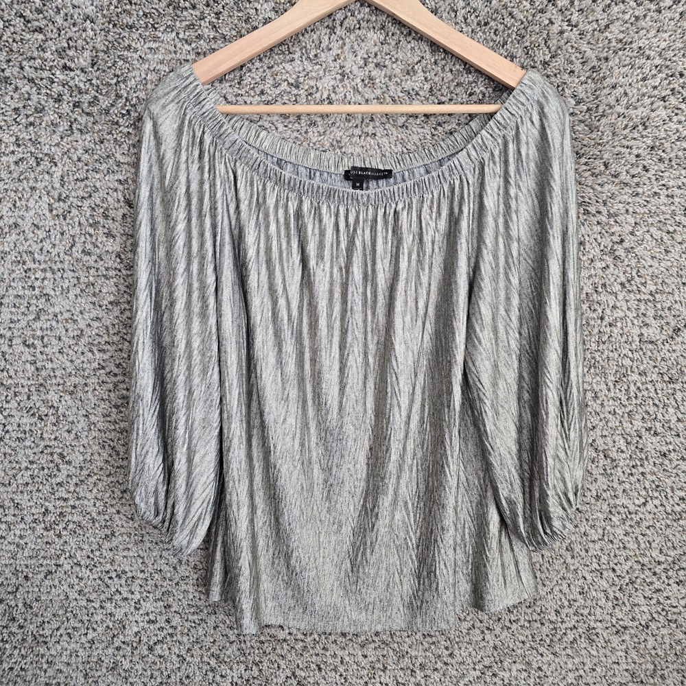 White House Black Market Top Womens Medium Off The Shoulder 3/4 Sleeve Blouse